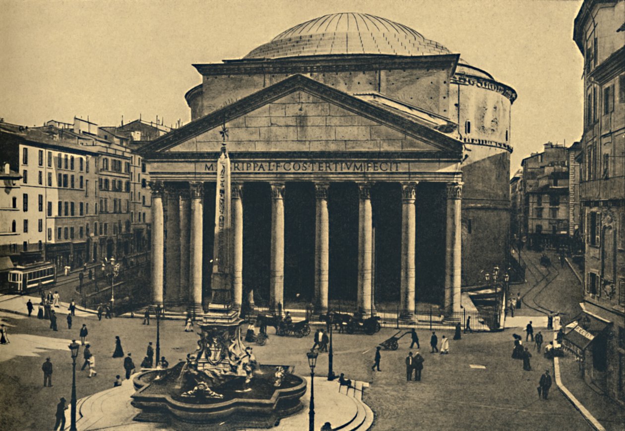 Róma – Agrippa panteonja és a Rotonda-kút, 1910 alkotó: Unbekannt