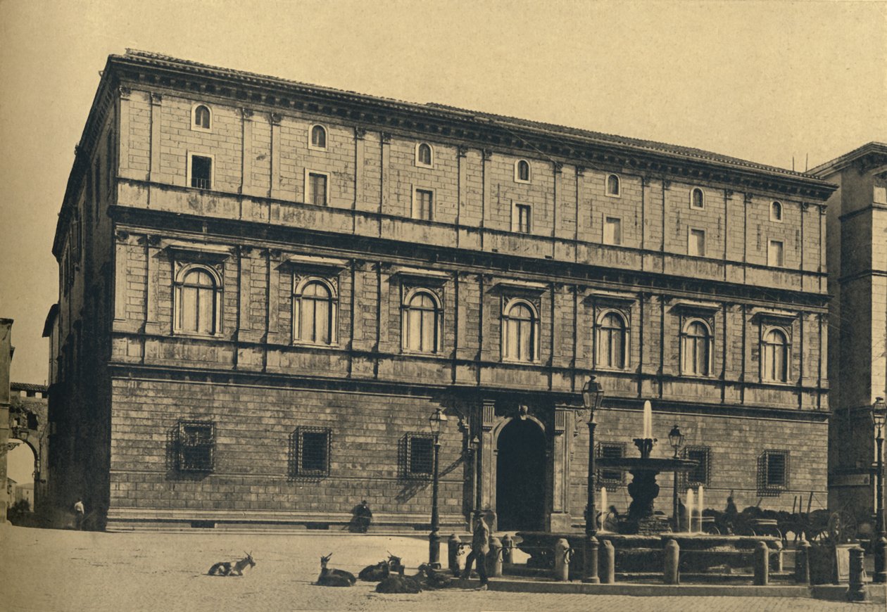 Róma – Piazza Scossacavalli. - Torlonia herceg palotája, Bramante, 1910 alkotó: Unbekannt