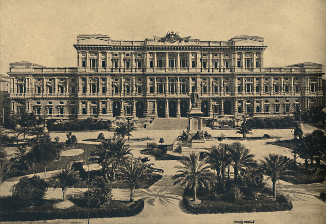 Róma – Prati di Castello. Calderini új törvényszékei és Cavour szobra, 1910 alkotó: Unbekannt