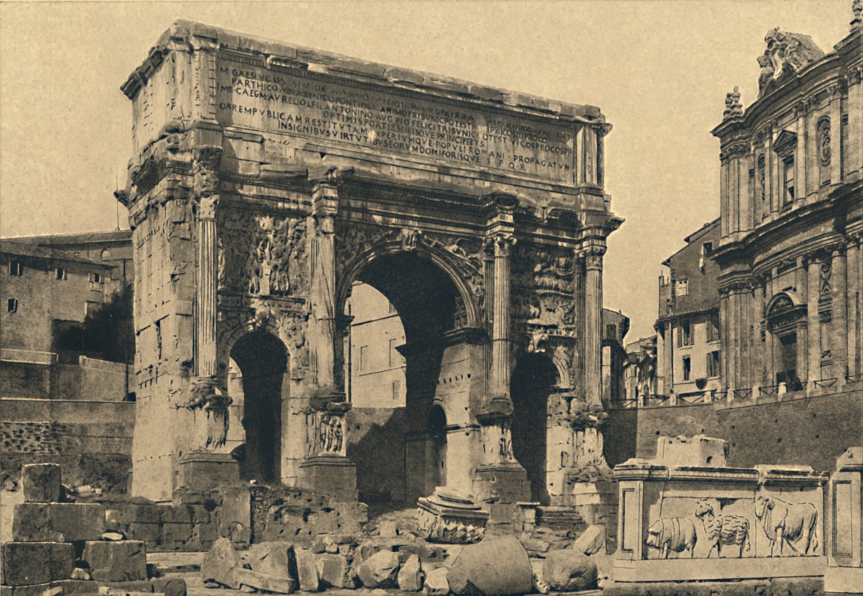 Róma – Forum Romanum – Septimius Severus diadalíve, 1910. alkotó: Unbekannt
