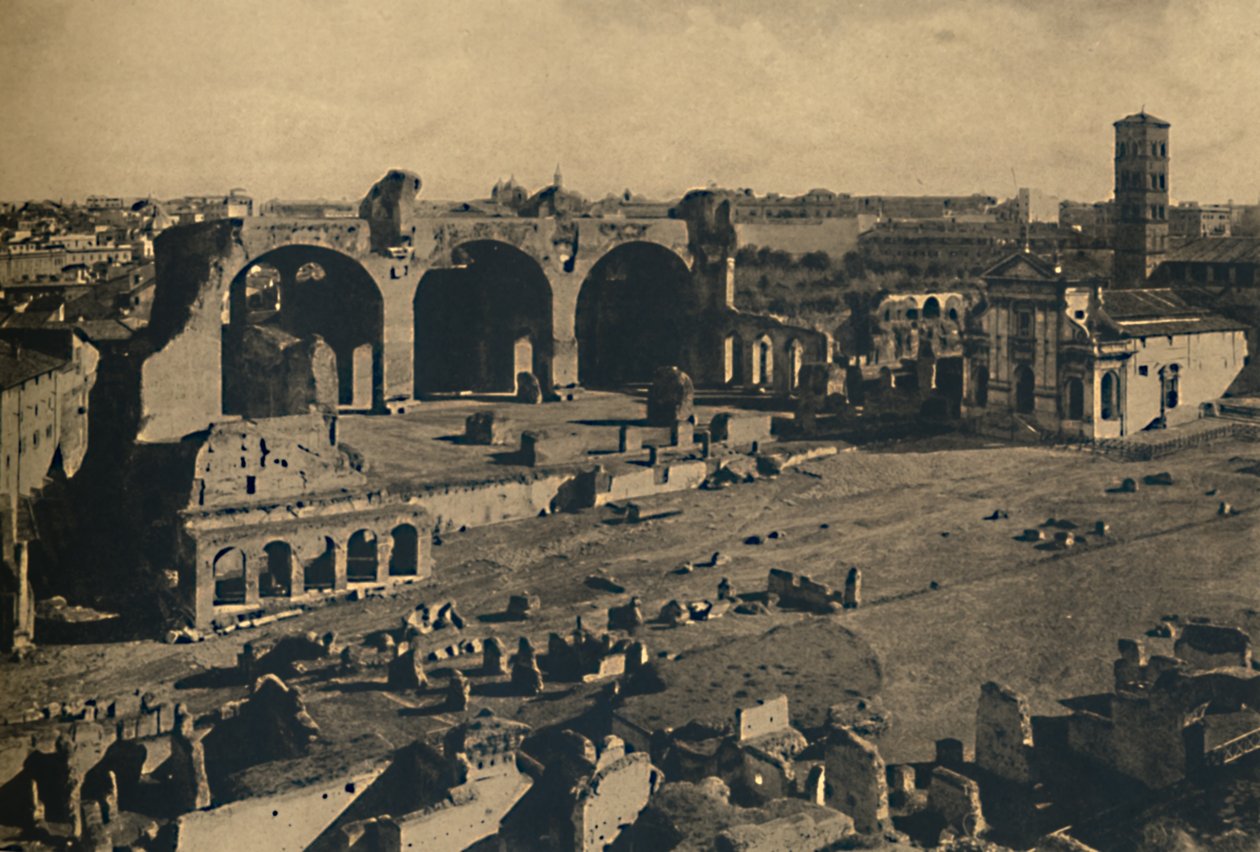 Roma – Forum Romanum – Maxentius-bazilika és S. Francesca Romana templom, 1910 alkotó: Unbekannt