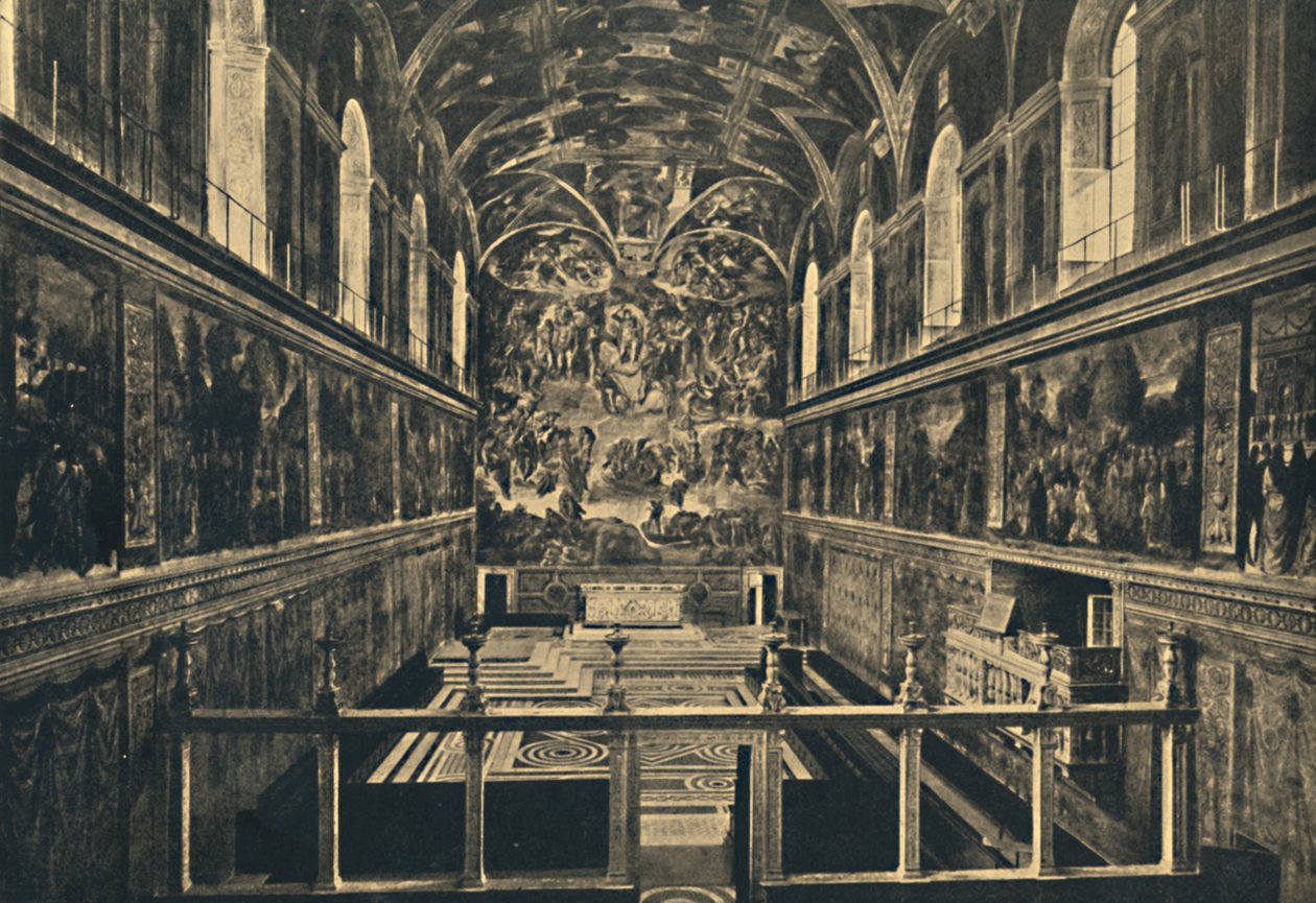 Róma – Vatikáni Palota – A Sixtus-kápolna, IV. Sixtus alapította 1483-ban, 1910 alkotó: Unbekannt