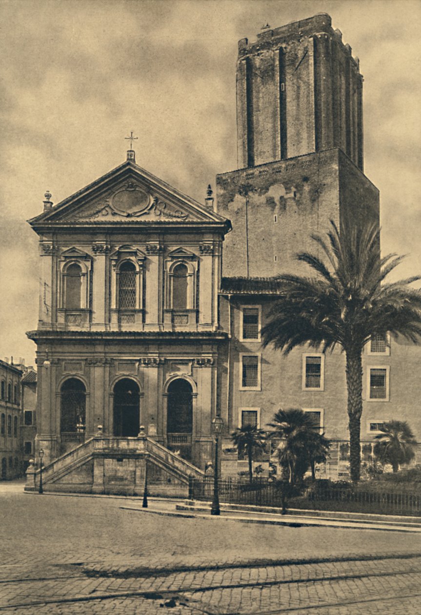 Roma – Via Nazionale. Szent Katalin templom és a katonaság tornya, 1910 alkotó: Unbekannt