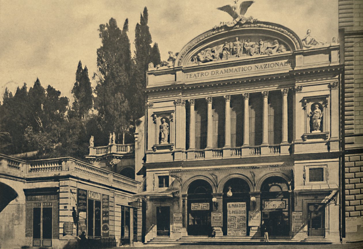 Róma – Via Nazionale. Nemzeti Drámai Színház és Colonna Villa, 1910 alkotó: Unbekannt