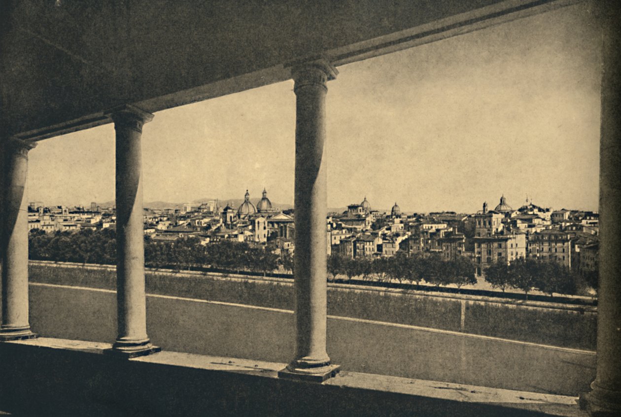 Róma – Kilátás a városra a Bramante-féle Logia felől a St. Angelo kastélyban, 1910 alkotó: Unbekannt