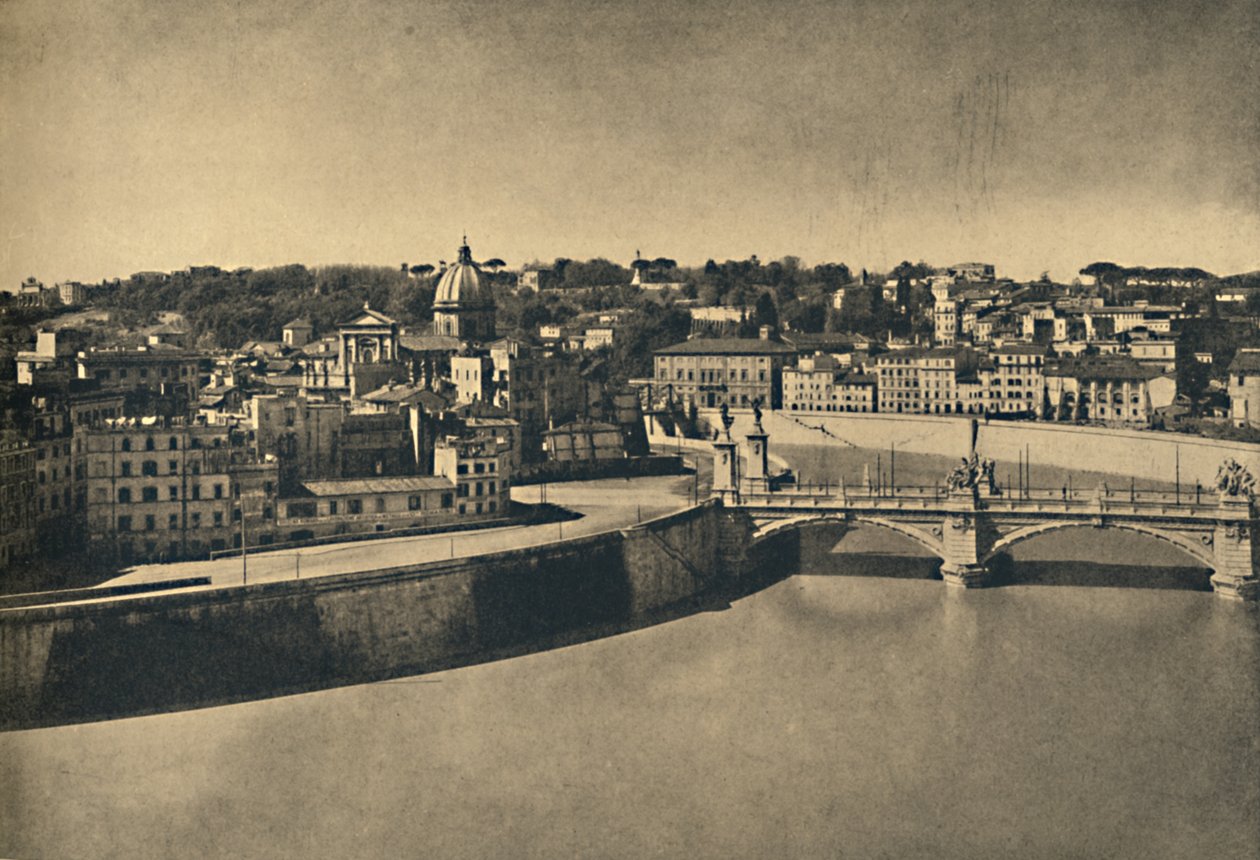 Roma – Victor Emmanuel új hídjának kilátása, 1910 alkotó: Unbekannt