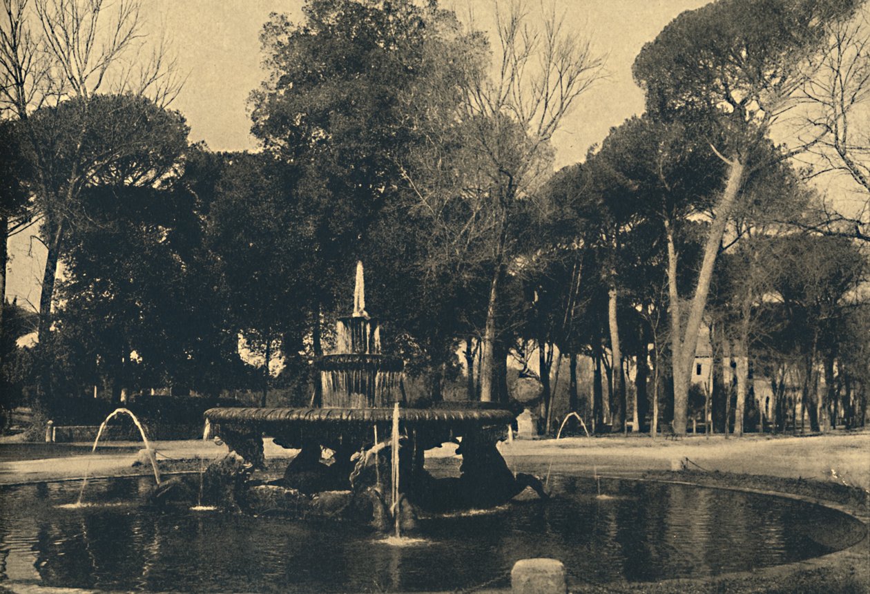Roma - Villa Borghese - Tengeri lovak szökőkútja, 1910 alkotó: Unbekannt