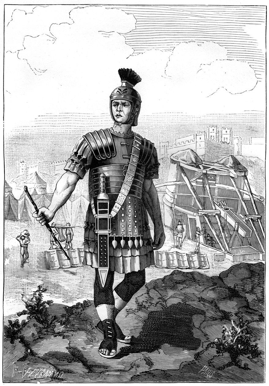 A gallokat meghódító római százados Julius Caesar vezetésével, ie 1. század, 1882-1884 alkotó: Unbekannt
