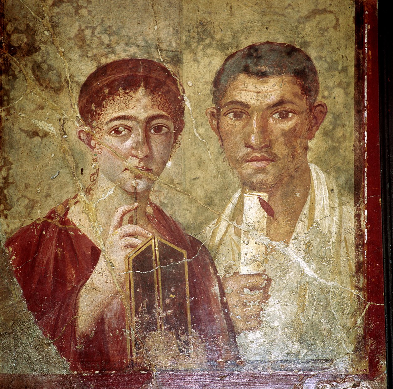 Terentius Neo és felesége római portréfestménye, Pompei, Olaszország alkotó: Unbekannt