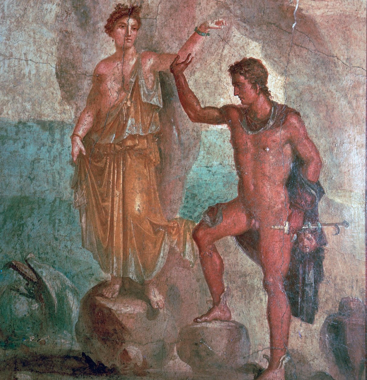 Római falfestmény a pompeii Dioscuri-házból, I. század alkotó: Unbekannt