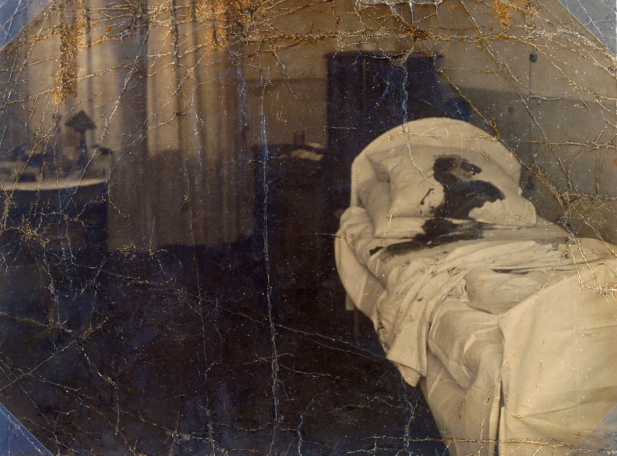 Szoba a Mariinskaya kórházban, ahol Fjodor Kokoshkint meggyilkolták, Petrograd, Oroszország, 1918 alkotó: Unbekannt