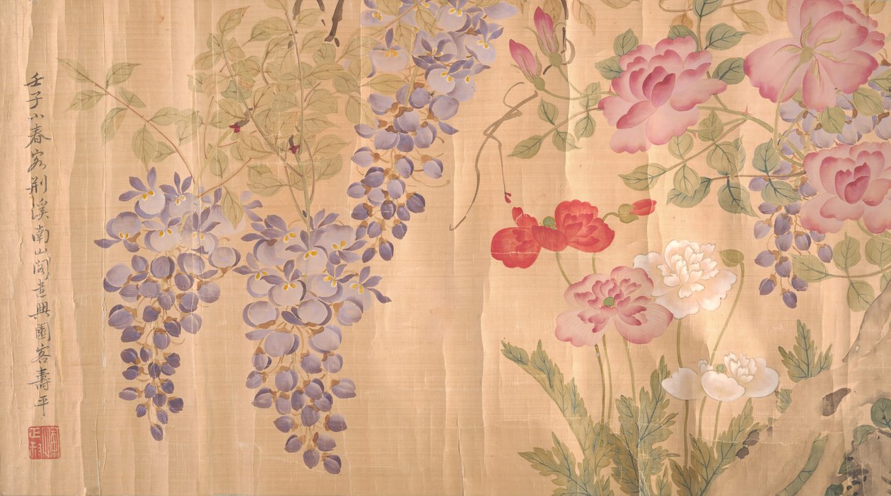 Roses and Wisteria, valószínűleg 18-19. század. alkotó: Unbekannt