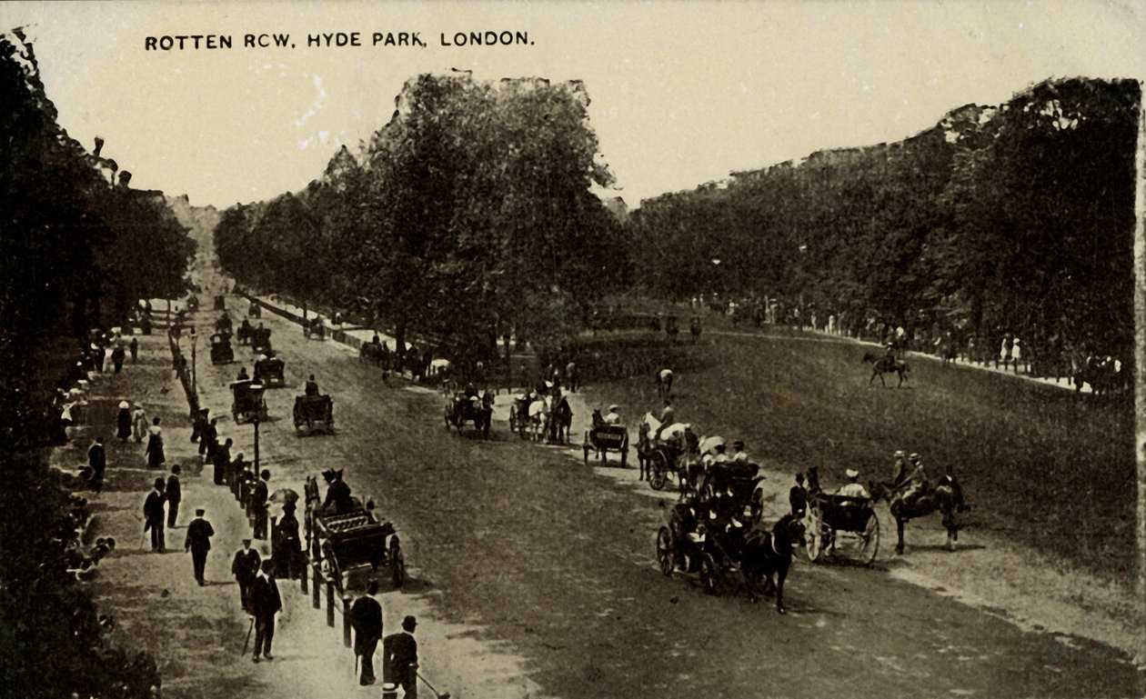 Rotten Row, Hyde Park, London, 19. század vége – 20. század eleje. alkotó: Unbekannt