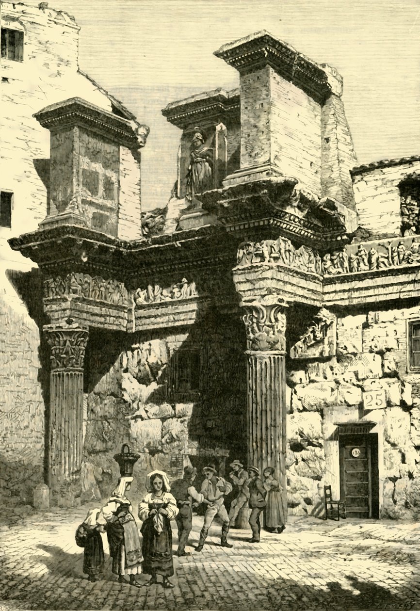 A Nervas Forum egy részének romjai, Róma, 1890. alkotó: Unbekannt