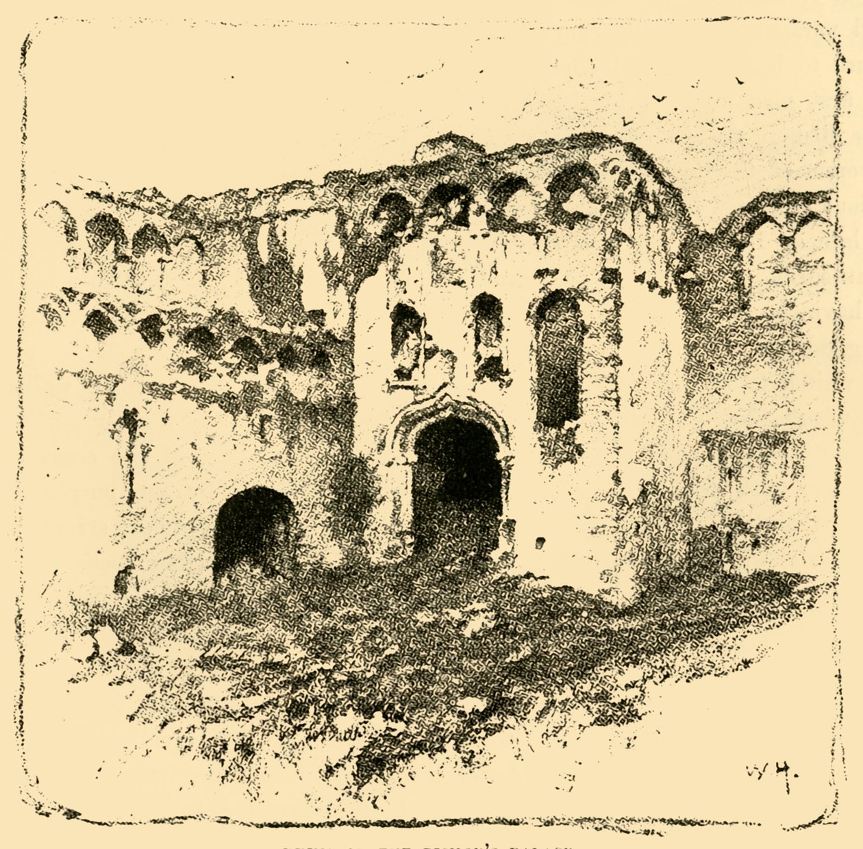 A püspöki palota romjai, 1898. alkotó: Unbekannt