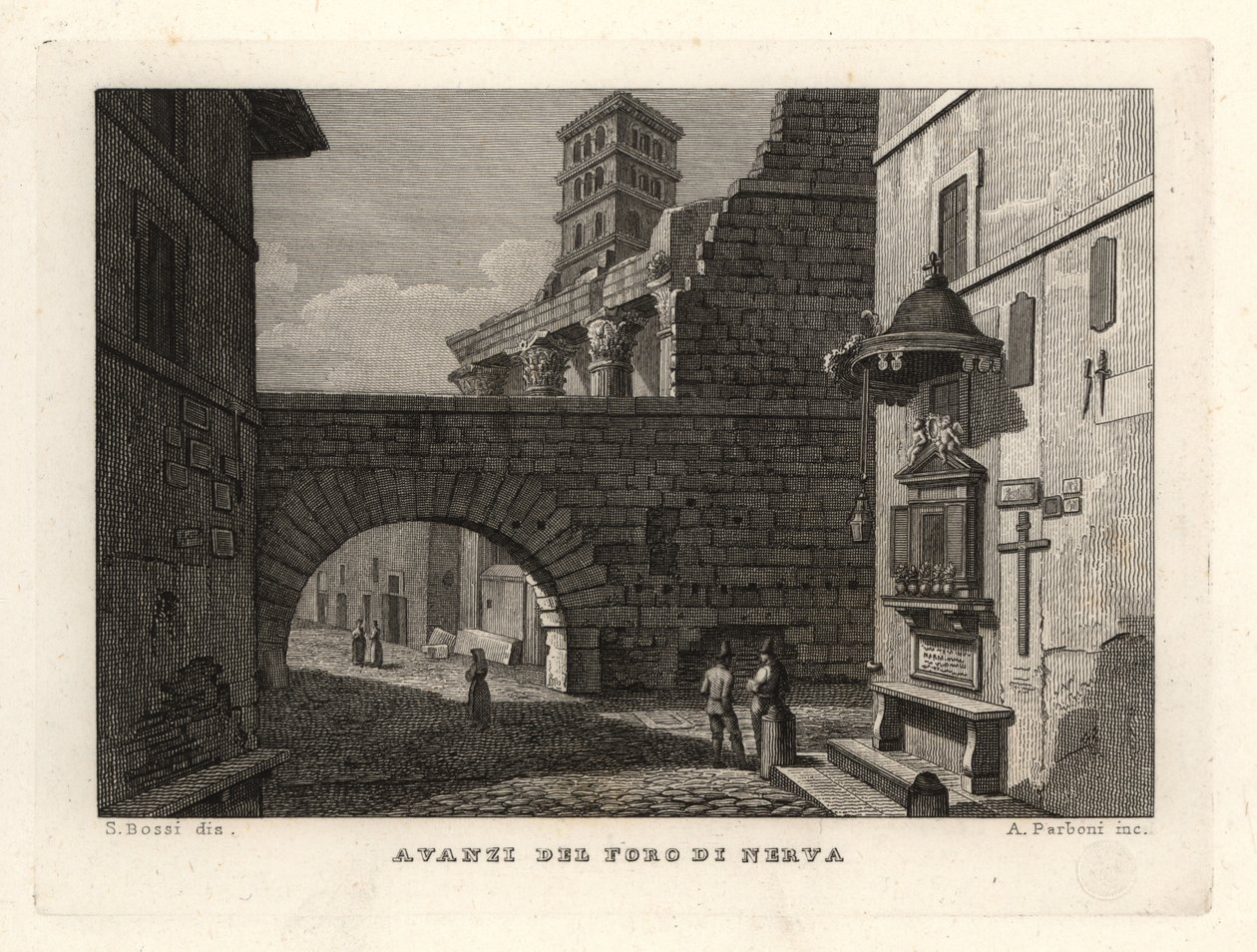 A Forum of Nerva romjai, Foro di Nerva, Róma alkotó: Unbekannt