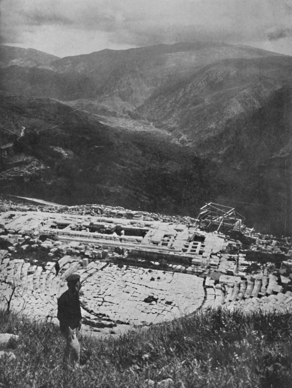 Apollón templomának romjai Delphiben, 1913 alkotó: Unbekannt