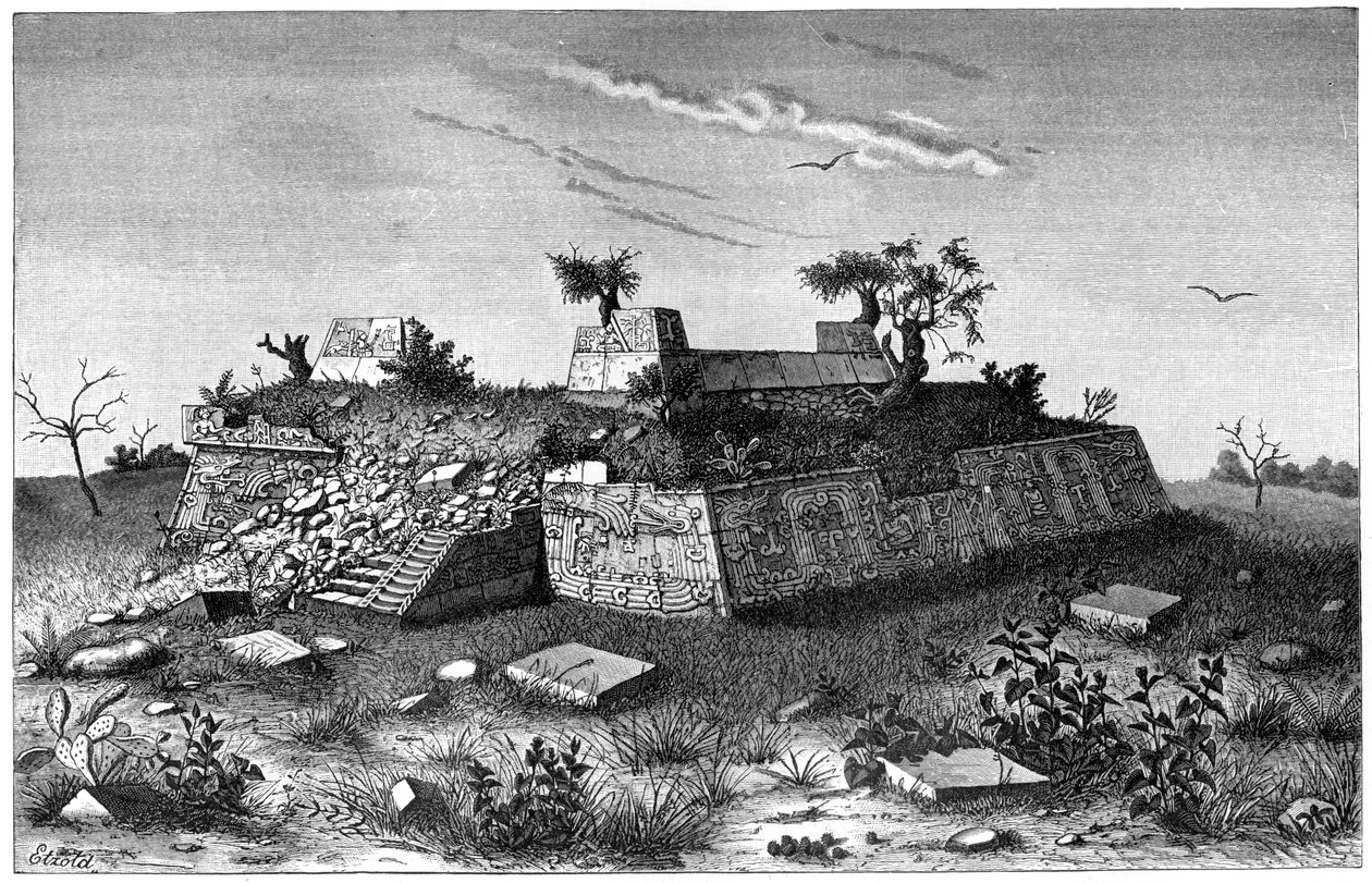Xochicalco piramislépcsőinek romjai, Mexikó, 1901 alkotó: Unbekannt