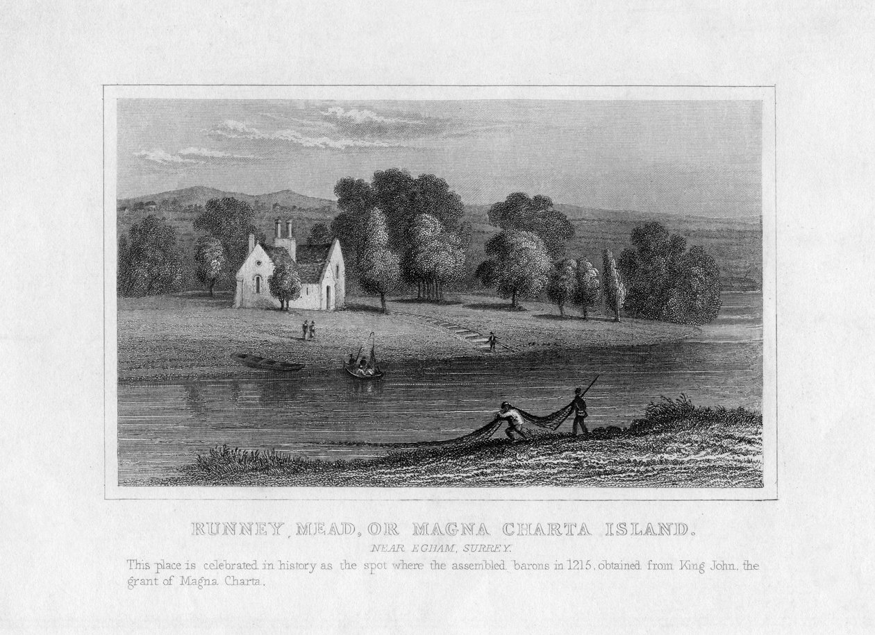 Runney Mead vagy Magna Charta Island, Egham közelében, Surrey, 19. század alkotó: Unbekannt