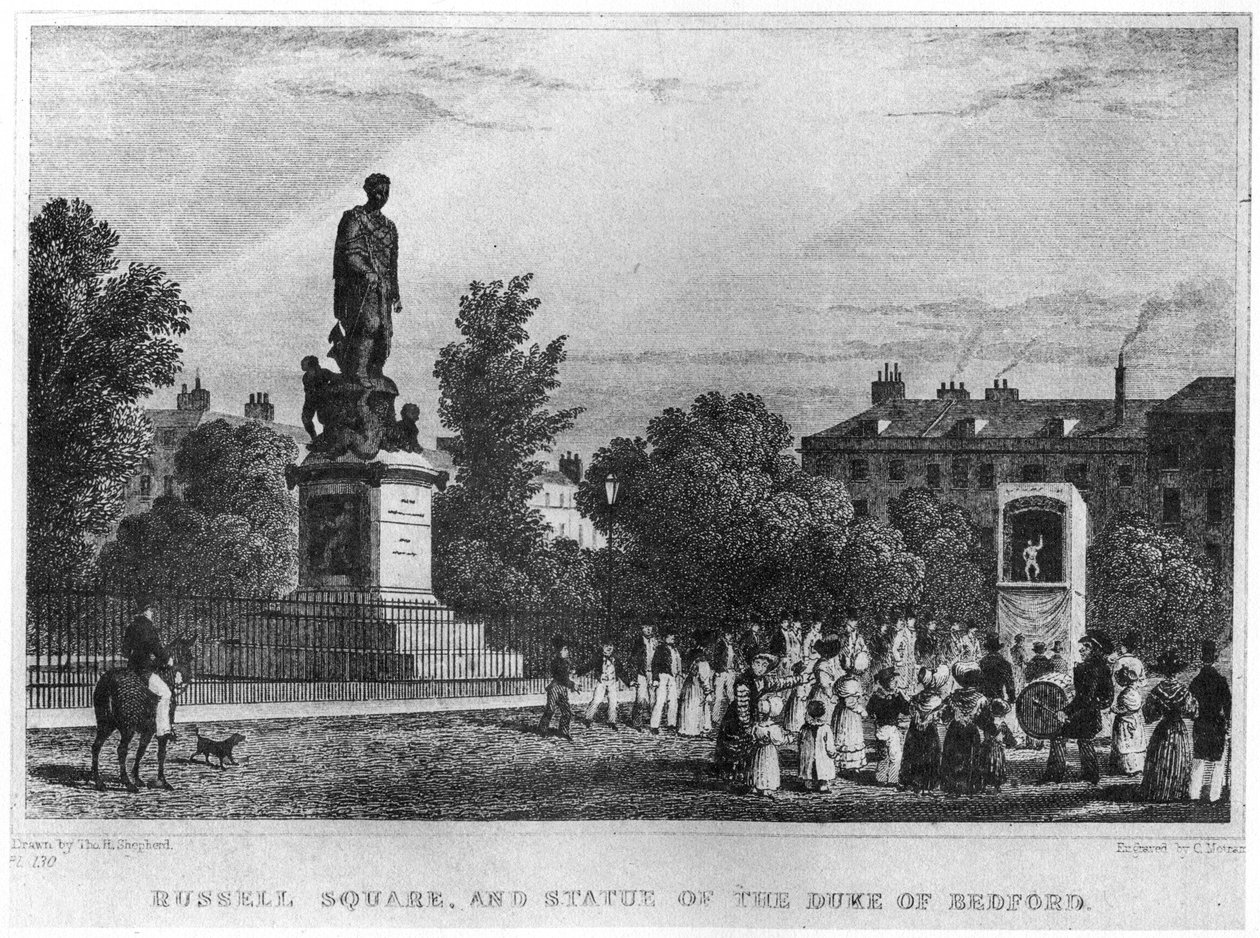 Russell Square és Bedford hercegének szobra, London, 1907. század alkotó: Unbekannt