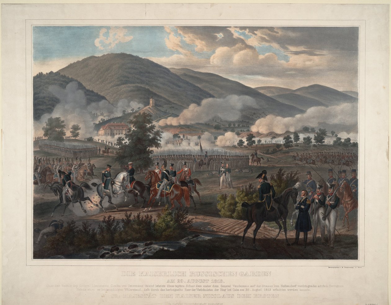 Orosz életőrezred a kulmi csatában 1813. augusztus 29-én, kb. alkotó: Unbekannt