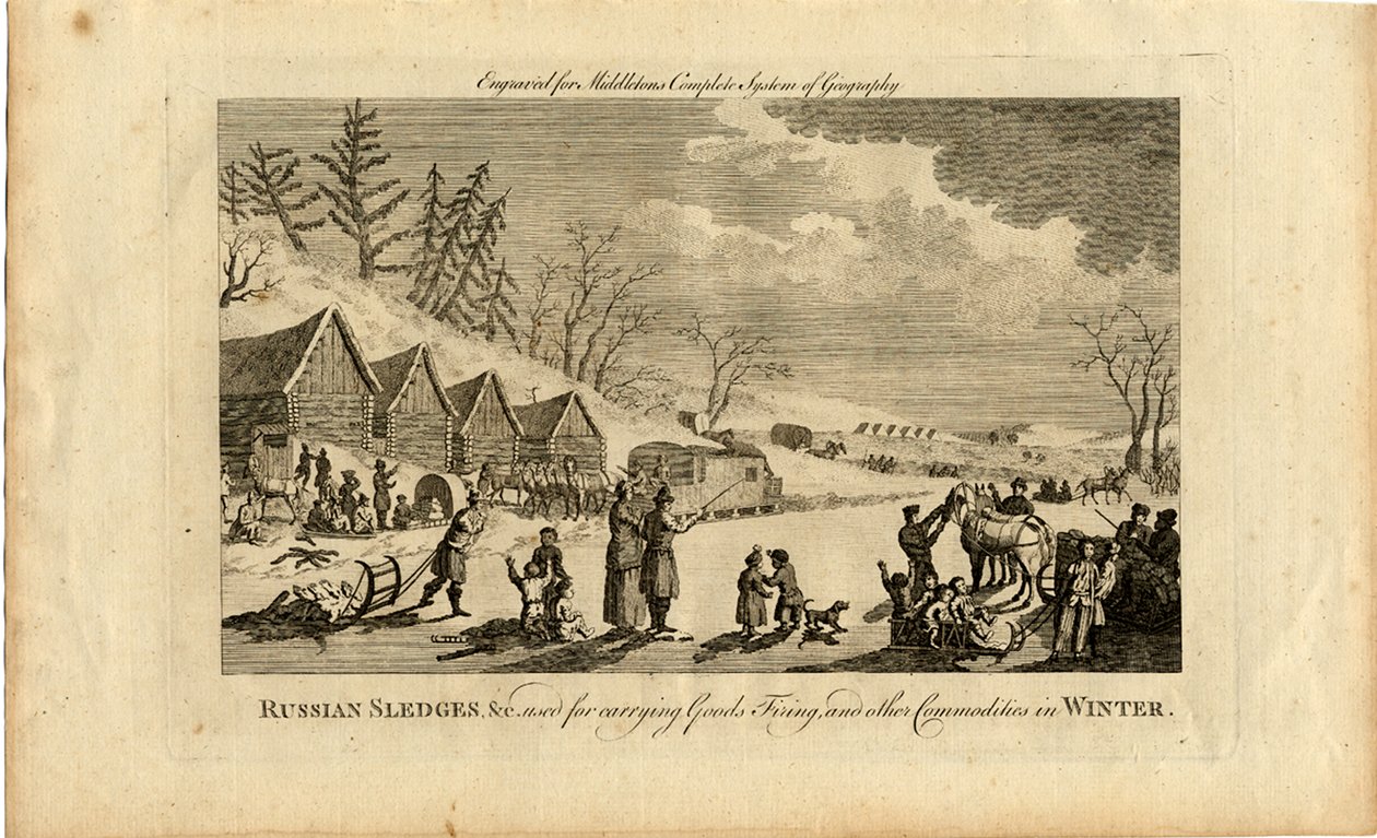 Orosz szánkók télen, 1750 alkotó: Unbekannt