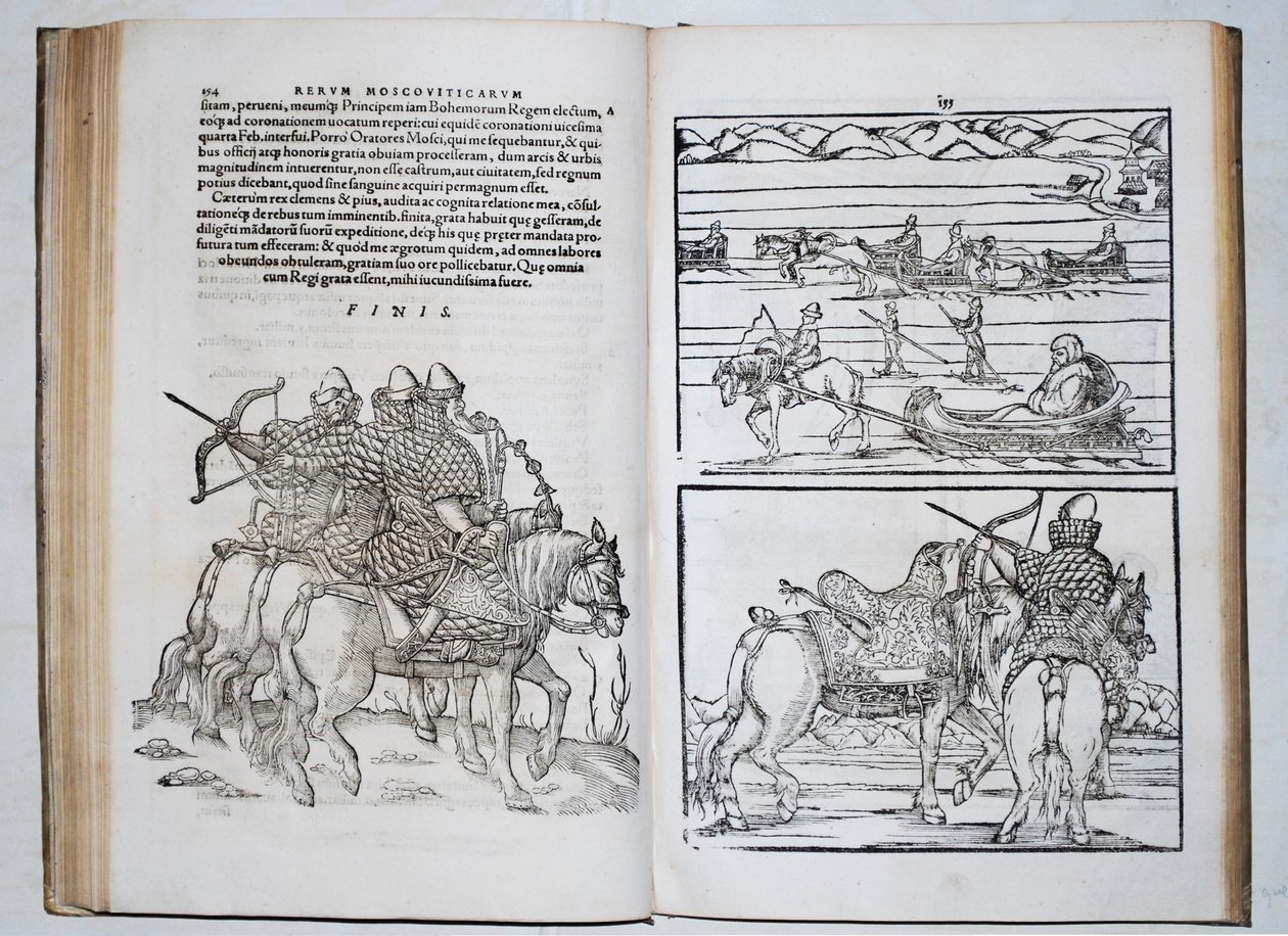 orosz harcosok. Siegmund von Herberstein Oroszországon keresztül utazik. Innen: Rerum Moscoviticarum commentarii.., 1571 alkotó: Unbekannt