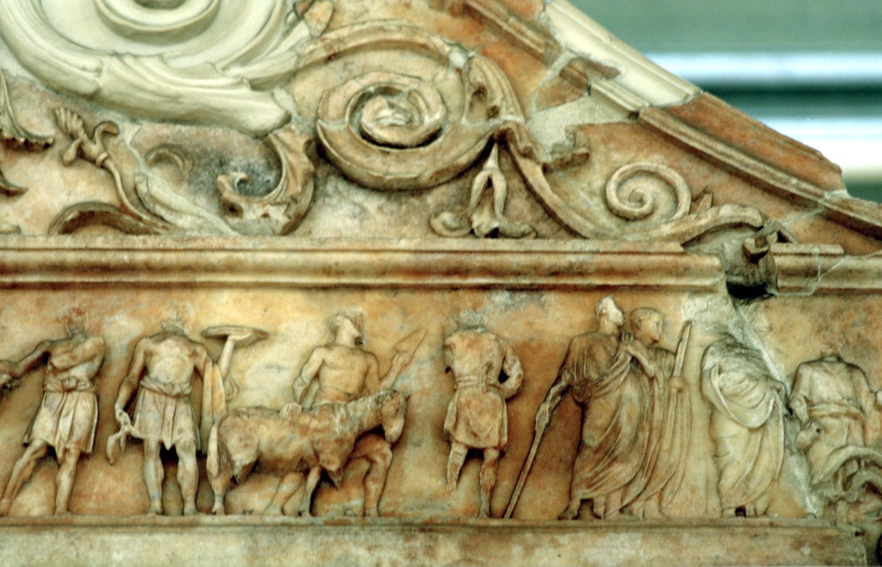 Áldozati jelenet az Ara Pacisból, Róma, ie 9 alkotó: Unbekannt