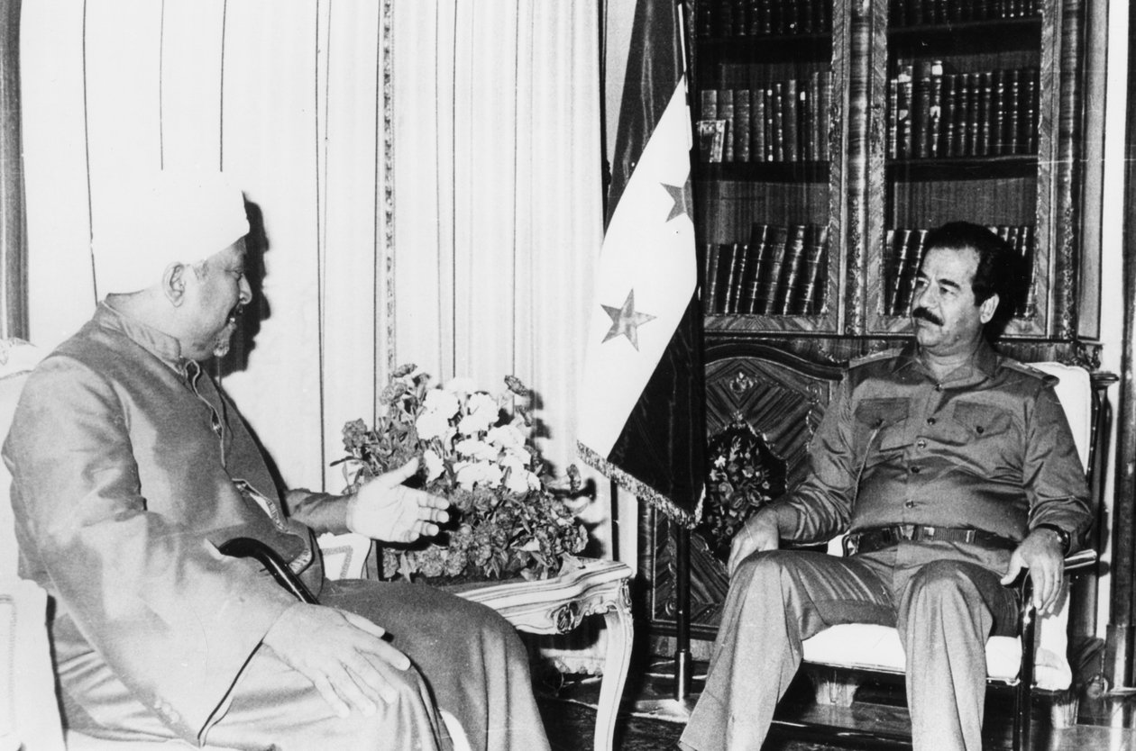 Szaddám Huszein egy találkozón, Irak, 1986 alkotó: Unbekannt