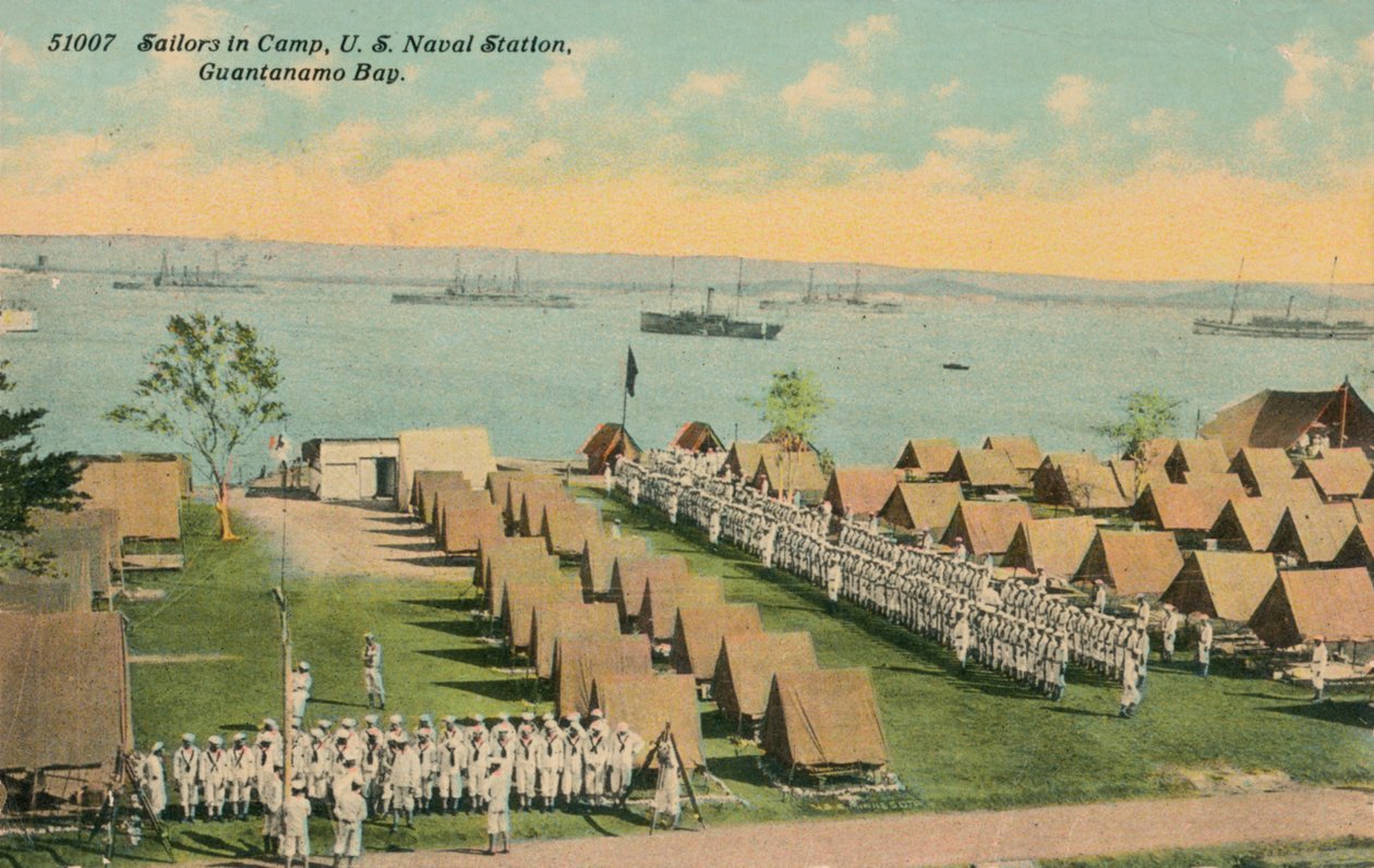 Tengerészek a táborban, az amerikai haditengerészeti állomáson, Guantanamo Bay, 1911 alkotó: Unbekannt