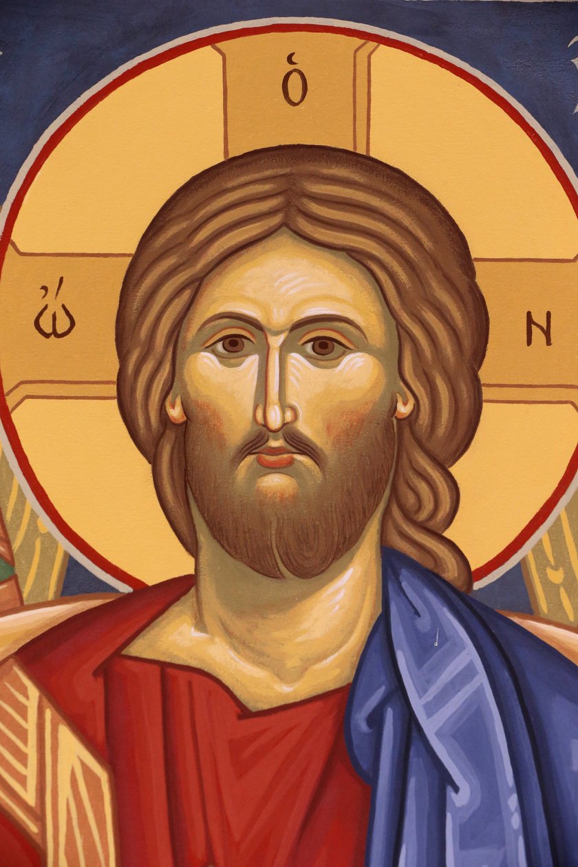 Saint-Antoine-le-Grand ortodox kolostor. Krisztus Pentokrátor ikonja, Saint-Laurent-en-Royans, Franciaország alkotó: Unbekannt