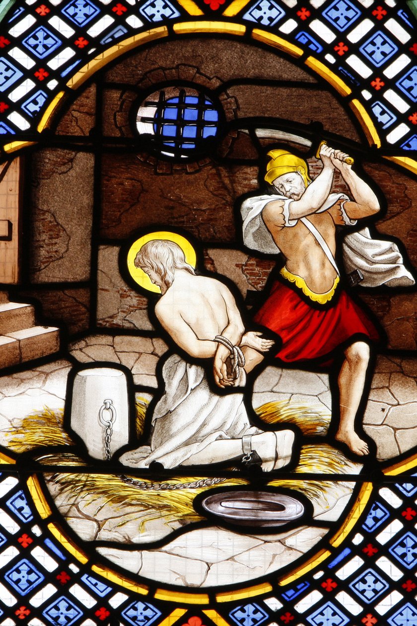 Saint-Corentin (Saint Corentin) katedrális, Quimper Ólomüveg : Keresztelő János halála, Quimper, Franciaország alkotó: Unbekannt