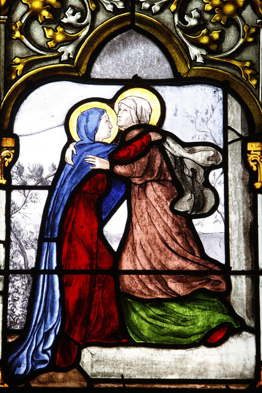 Saint-Corentin (Saint Corentin) katedrális, Quimper ólomüveg : the Visitation, Quimper, Franciaország alkotó: Unbekannt