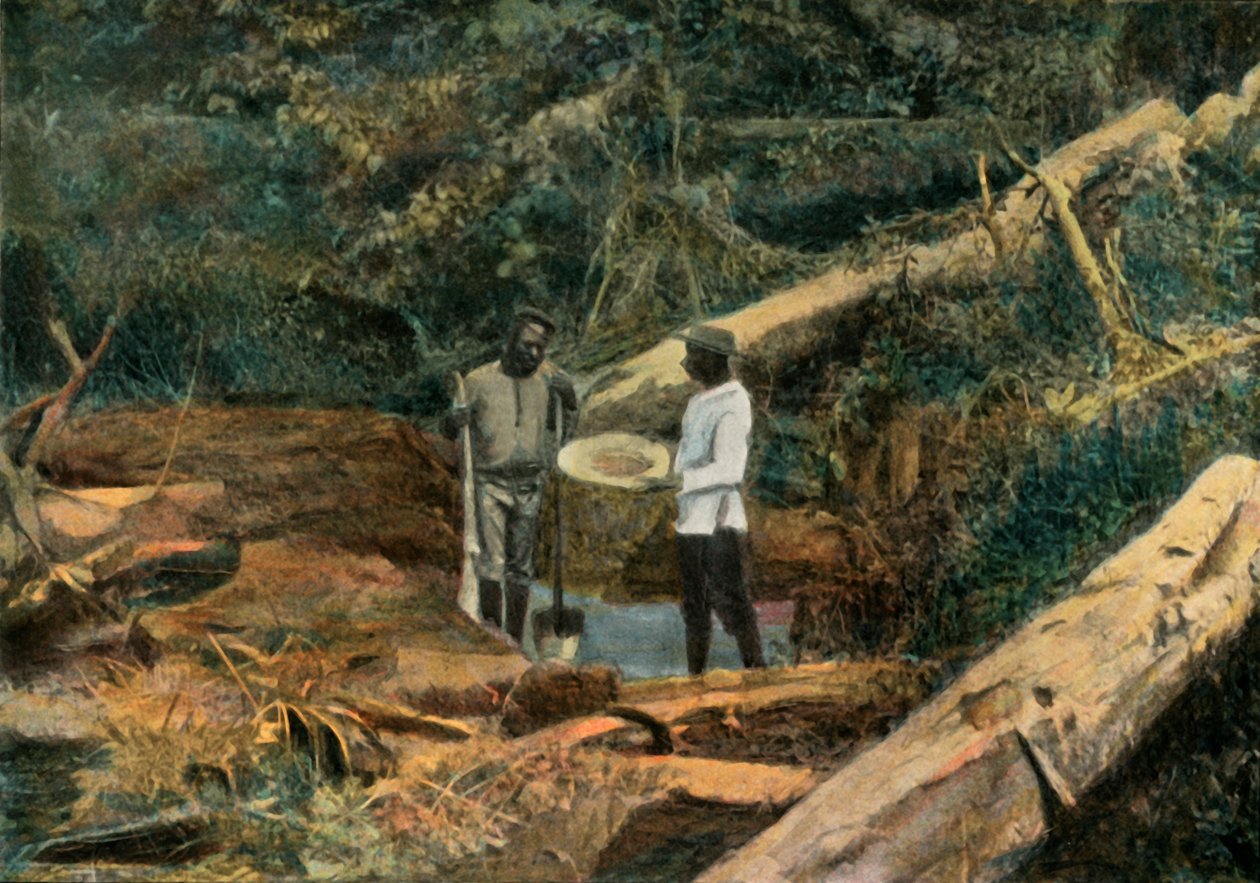 Szent Illés. La Battee Recherche De LOr, Aranymosás, 1900. alkotó: Unbekannt