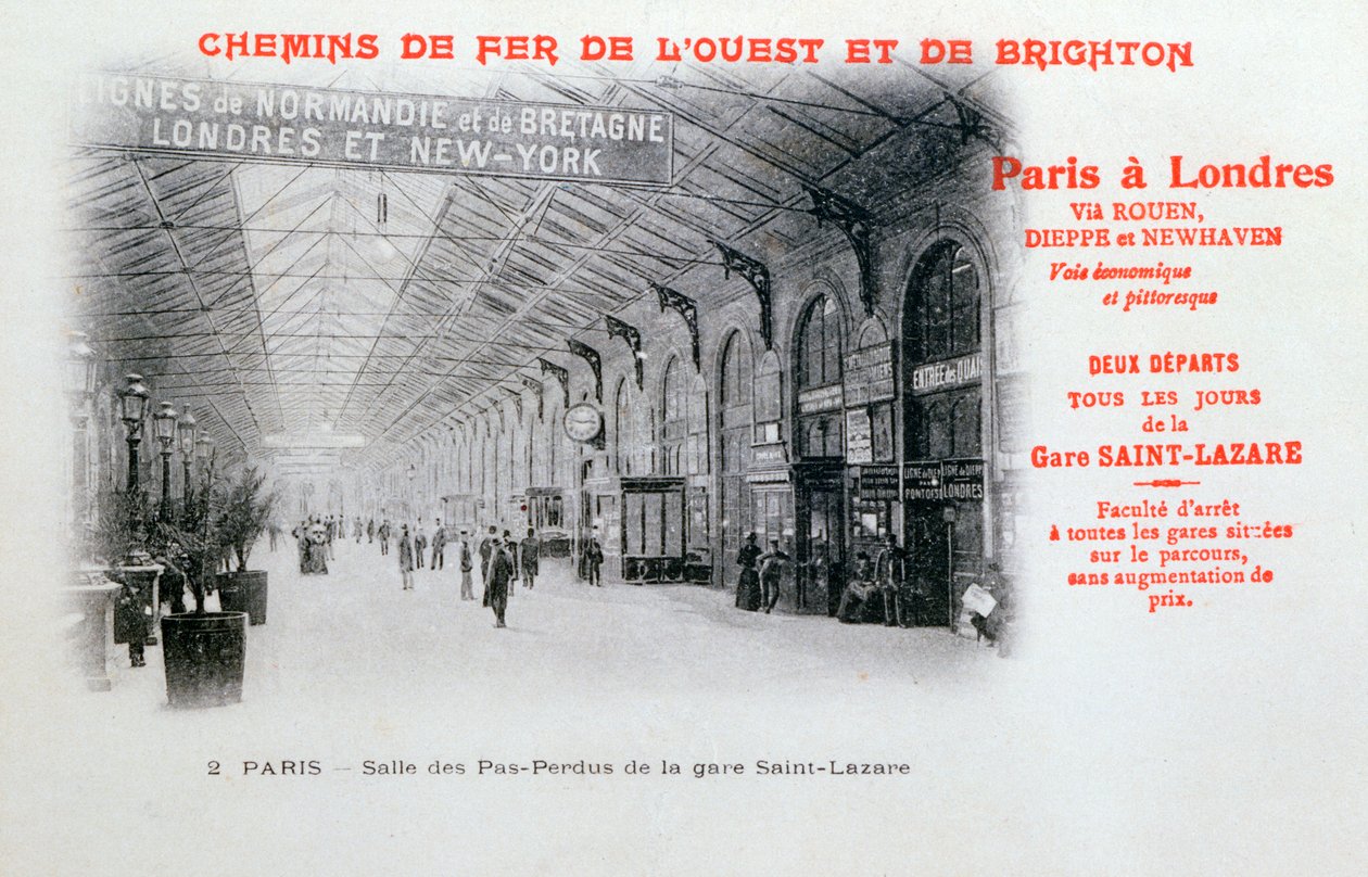 St. Lazare állomás, Párizs, 1900 alkotó: Unbekannt