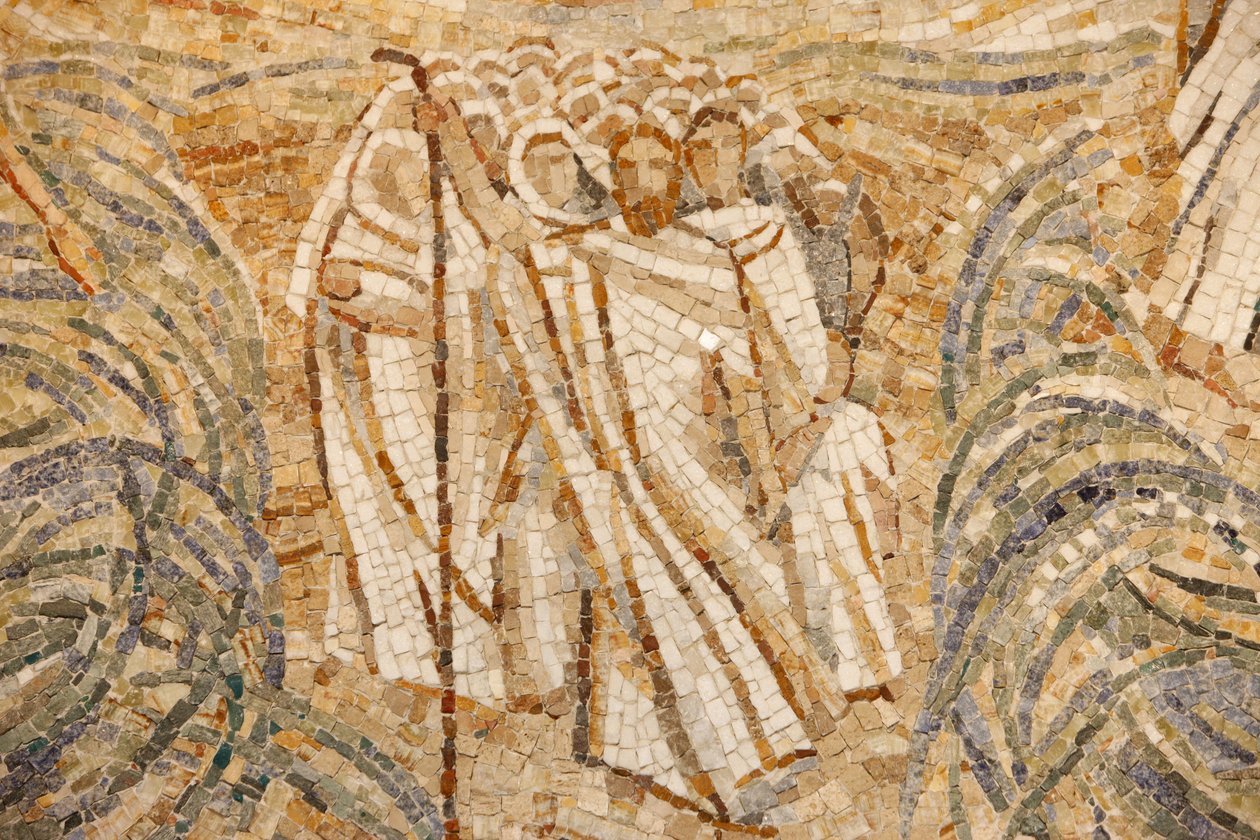 Saint-Maurice apátság bazilika, Madeleine DienerMoses mozaikja és a Vörös-tengeren átkelő héberek, Saint-Maurice, Suisse alkotó: Unbekannt