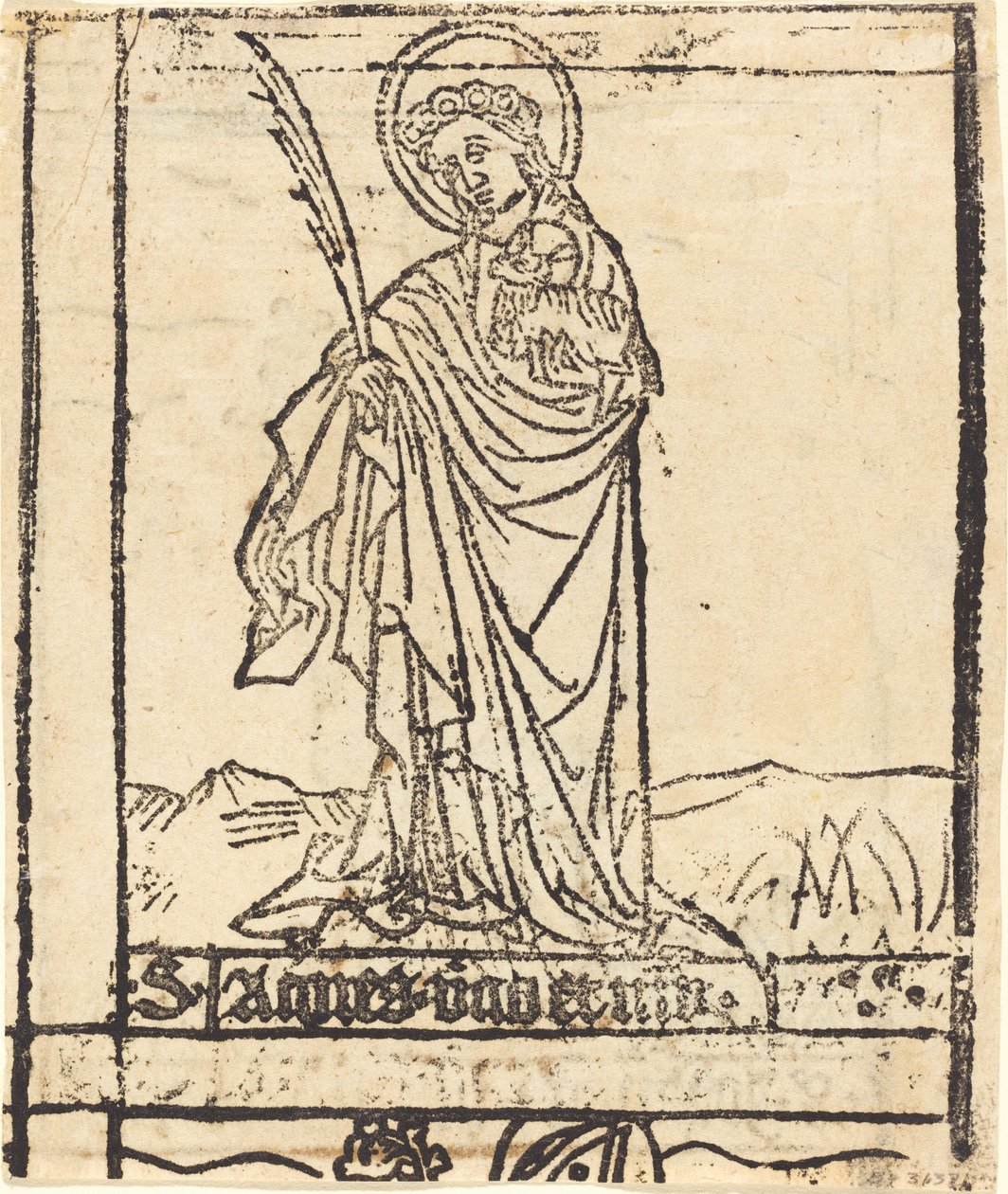 Szent Ágnes [verso], valószínűleg 14601480. alkotó: Unbekannt
