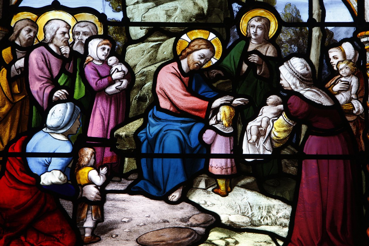 Szent Aignan templom Jézus megáldja a gyerekeket, Chartres, Franciaország alkotó: Unbekannt