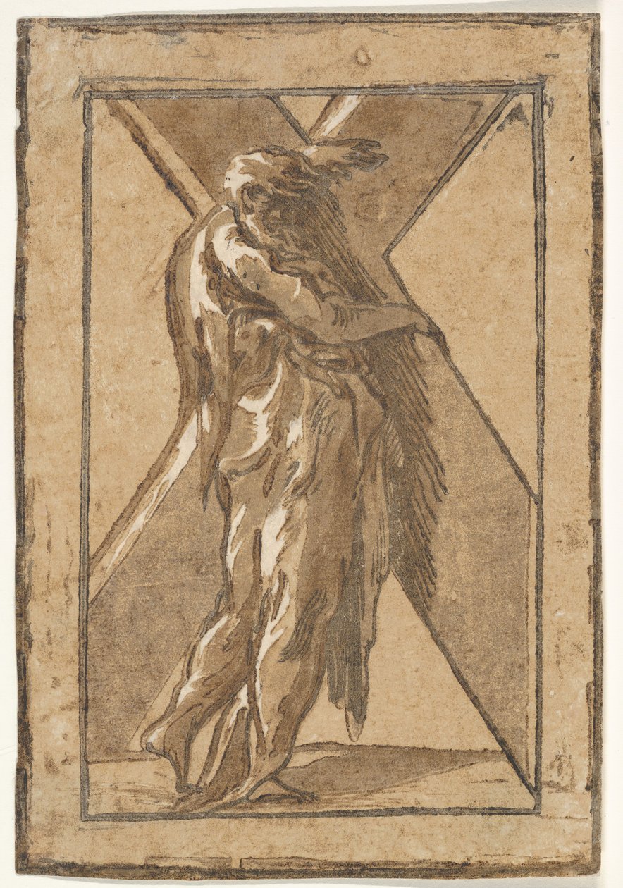 Szent András profilban álló nagy kereszttel a Tizenkét Apo... sorozatból, kb. 1540-50. alkotó: Unbekannt