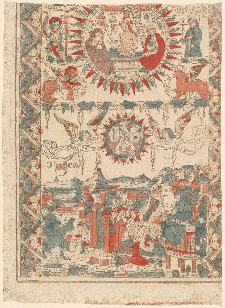 Saint Bonaventure érkezése és prédikációja Lyonban, 1480-1490. alkotó: Unbekannt