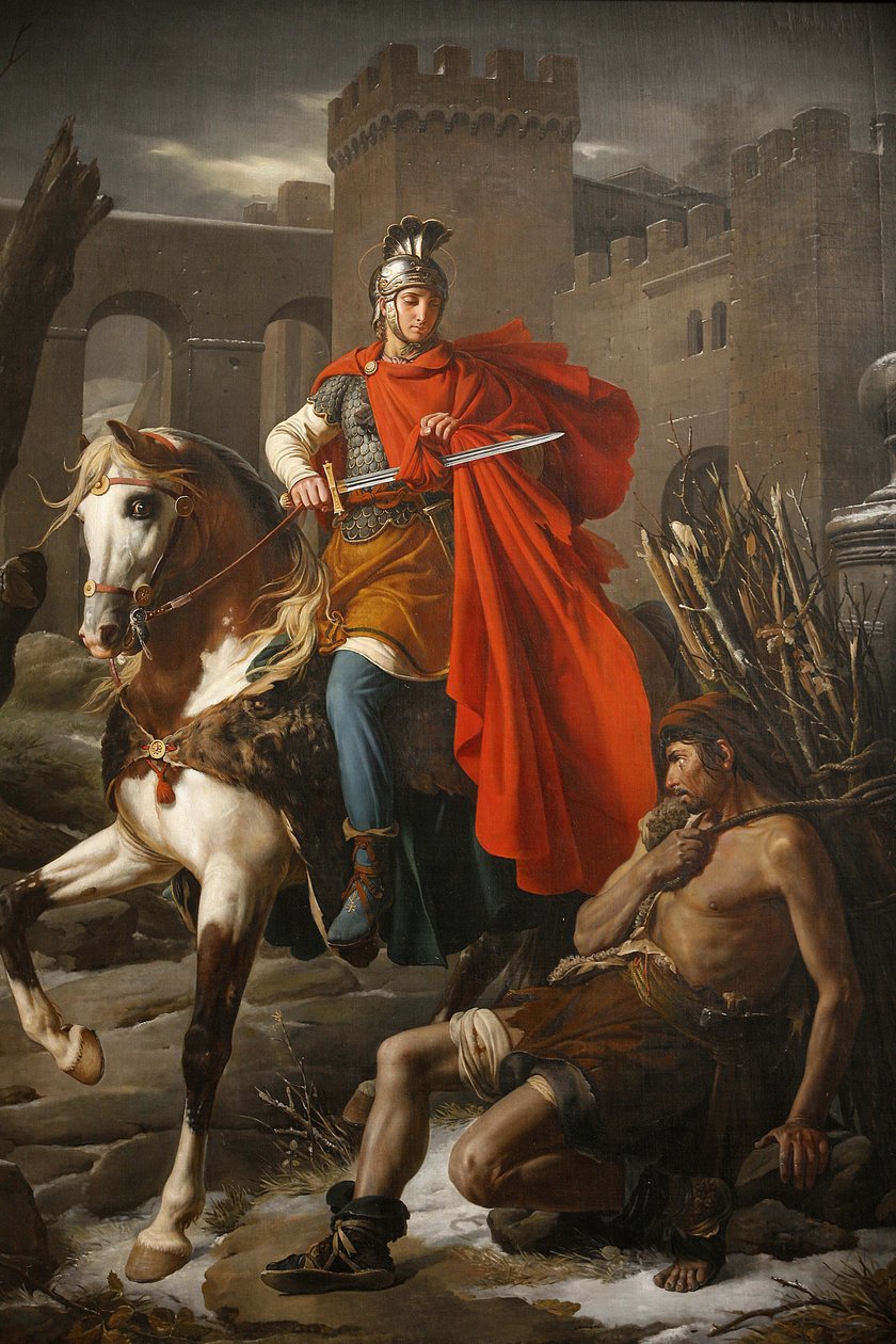 Saint Gatien (Saint-Gatien) katedrális festménye: Szent Márton megosztja kabátját, Tours, Franciaország alkotó: Unbekannt