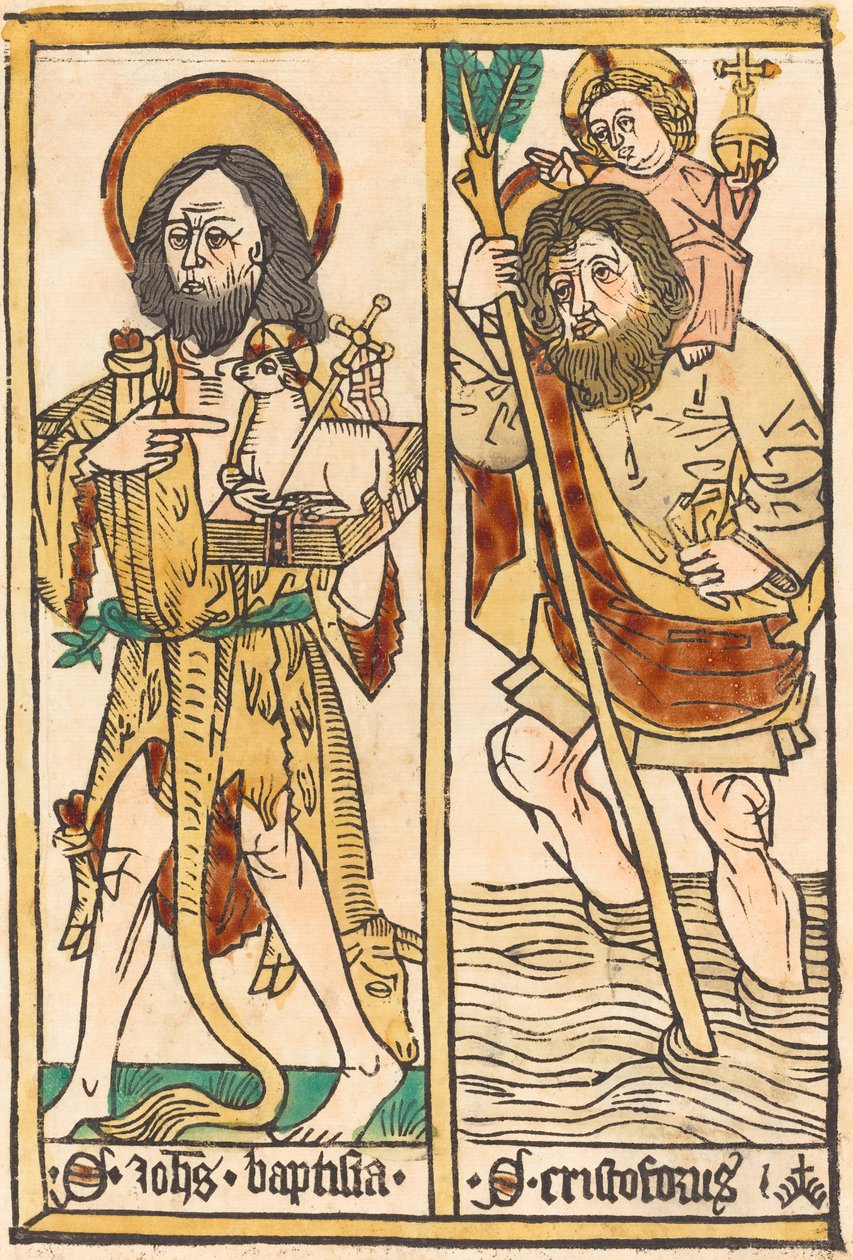 Keresztelő Szent János és Szent Kristóf, 14701480. alkotó: Unbekannt