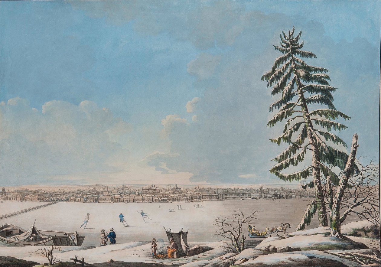 Szentpétervár: Kilátás a Néva folyóra, 1800-as évek eleje alkotó: Unbekannt