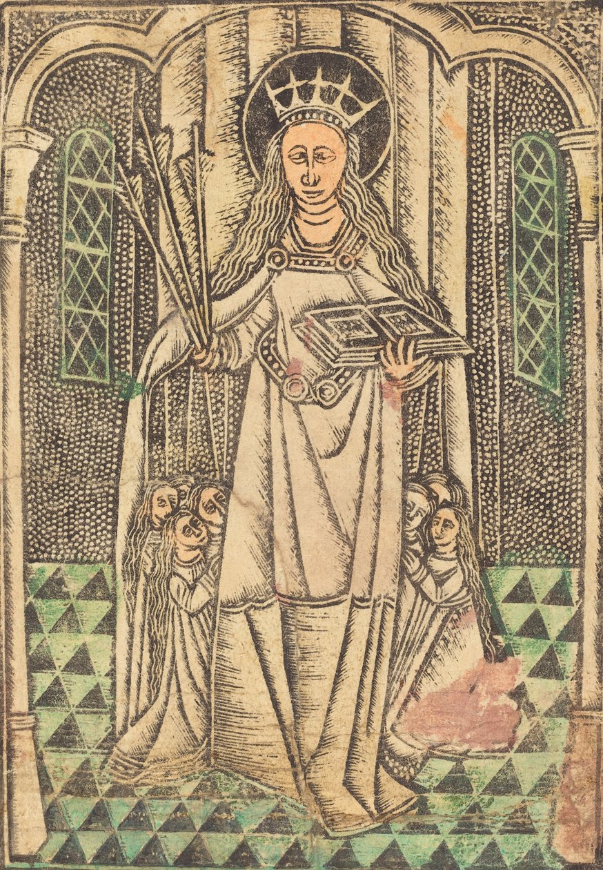 Szent Orsolya mint védőnő, 1480-ban vagy azt követően. alkotó: Unbekannt
