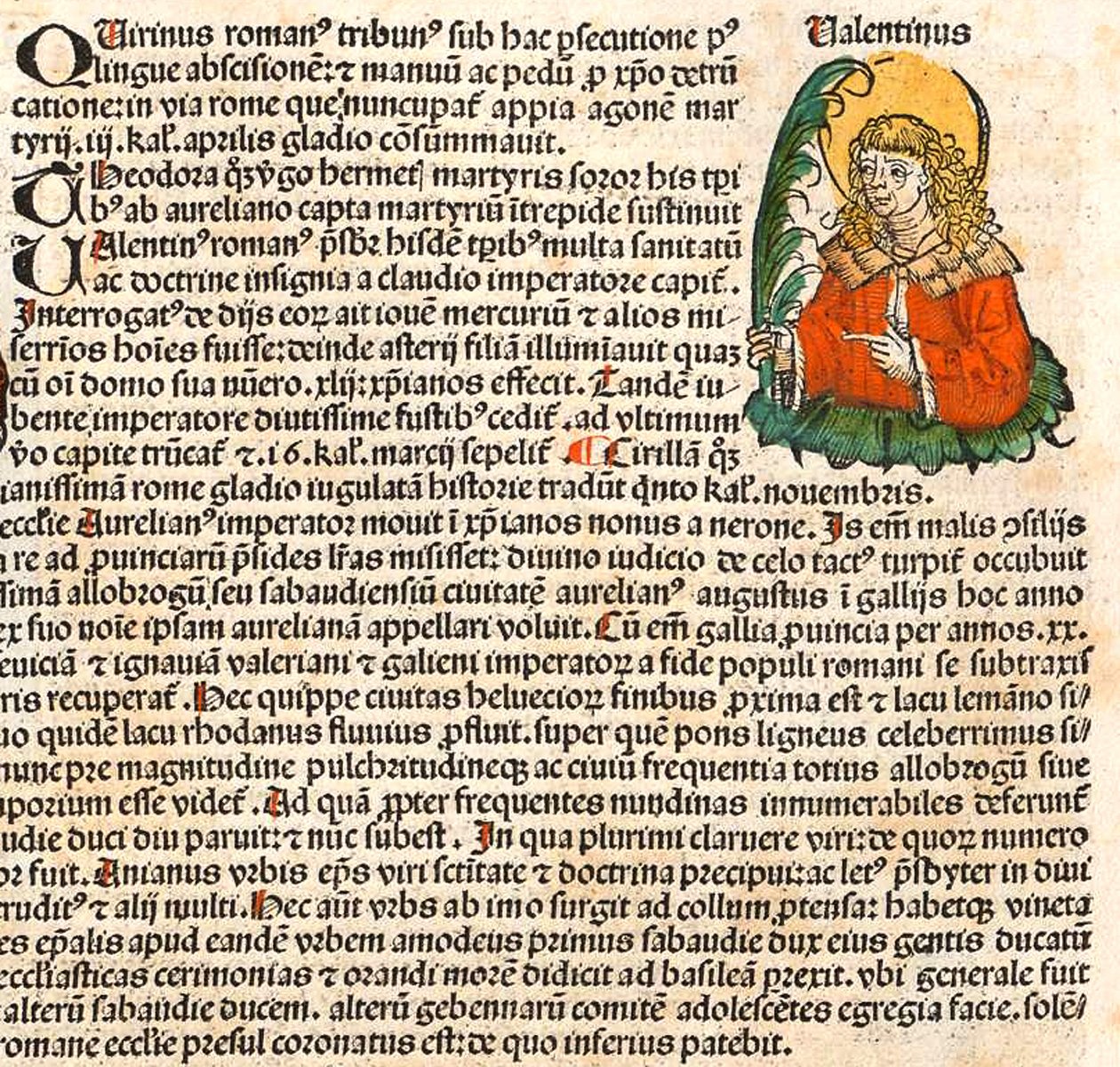 Szent Bálint a Nürnbergi Krónikából, 1493 alkotó: Unbekannt
