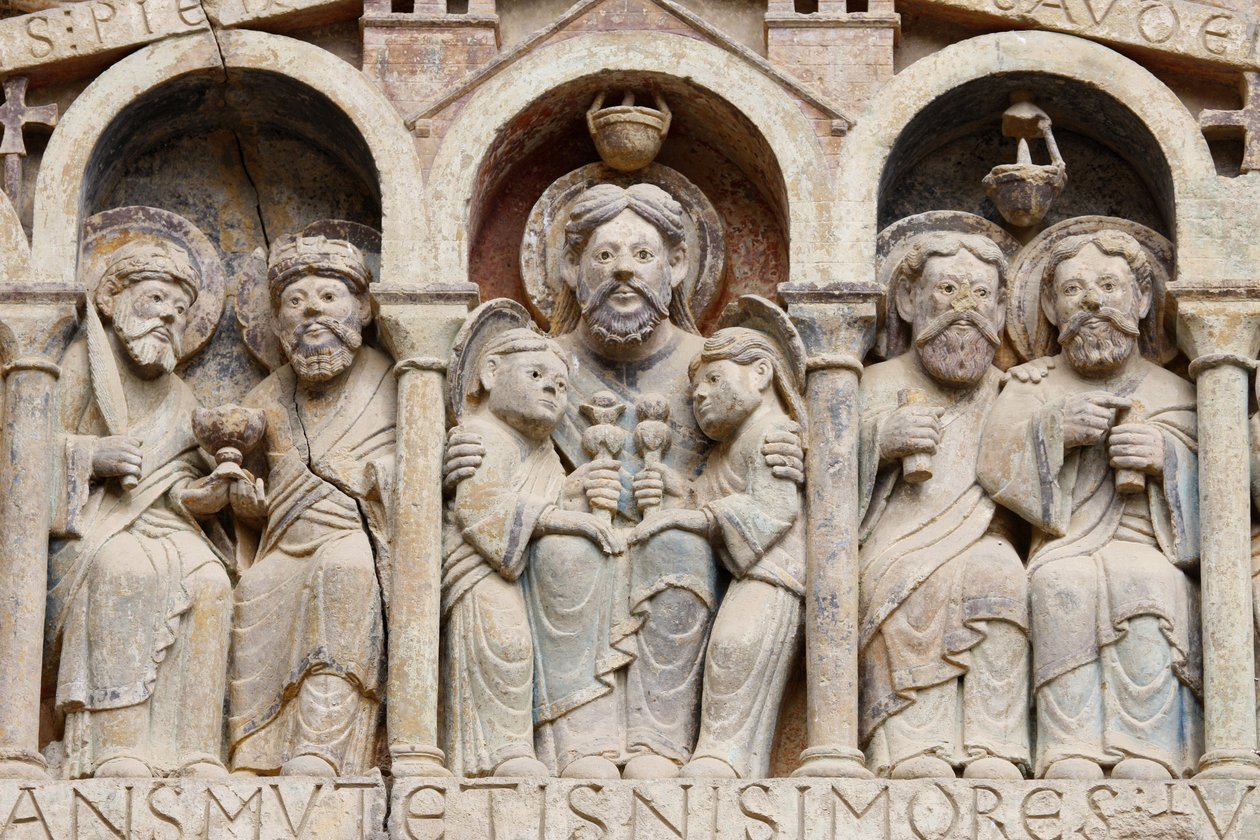 Sainte Foy apátsági templom timpanonja: Abraham, Conques, Franciaország alkotó: Unbekannt