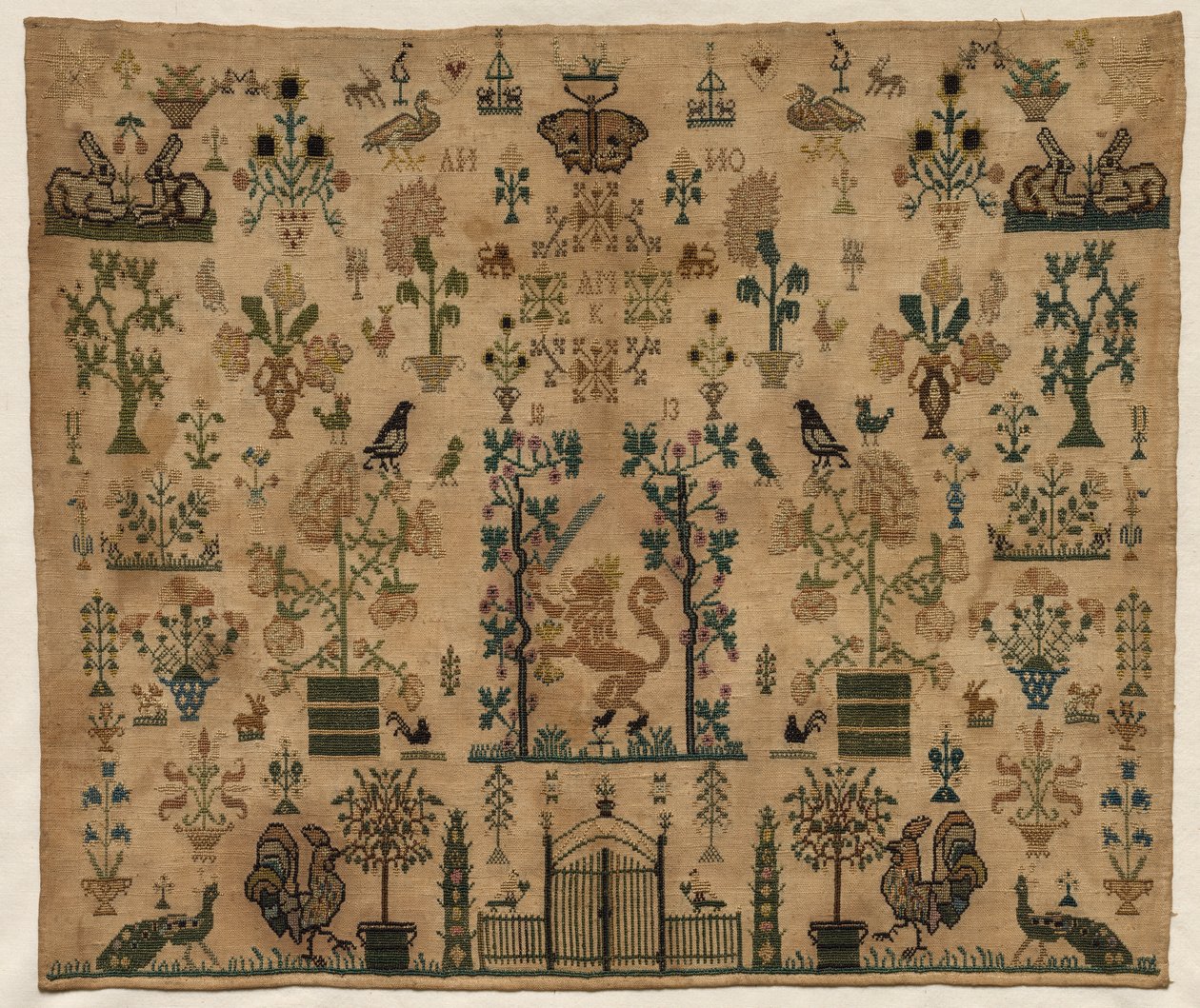 Sampler töredék, 1813. alkotó: Unbekannt