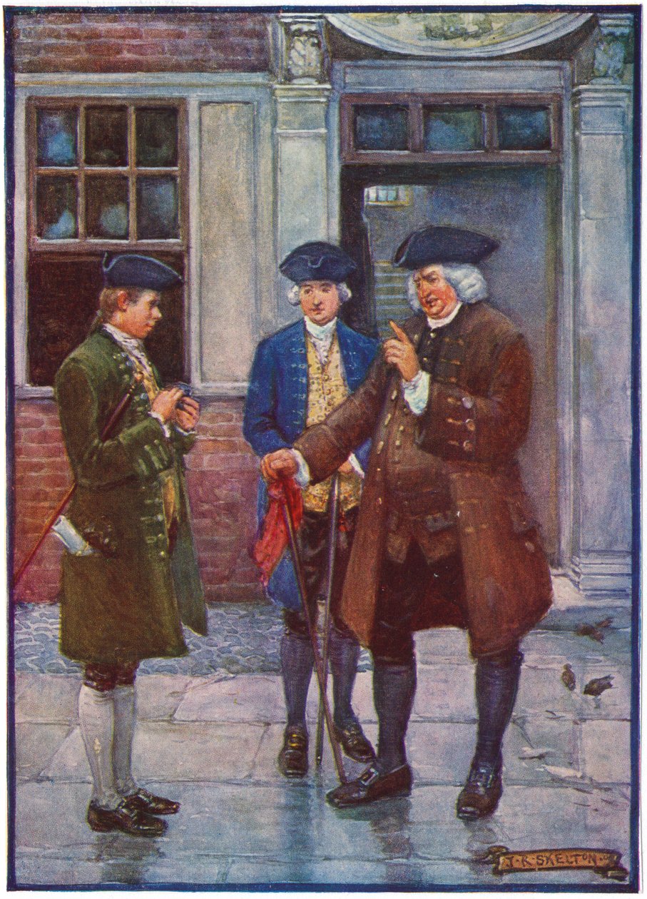 Samuel Johnson, angol levelező beszélget Oliver Goldsmith angol szerzővel, 1755-1774 alkotó: Unbekannt