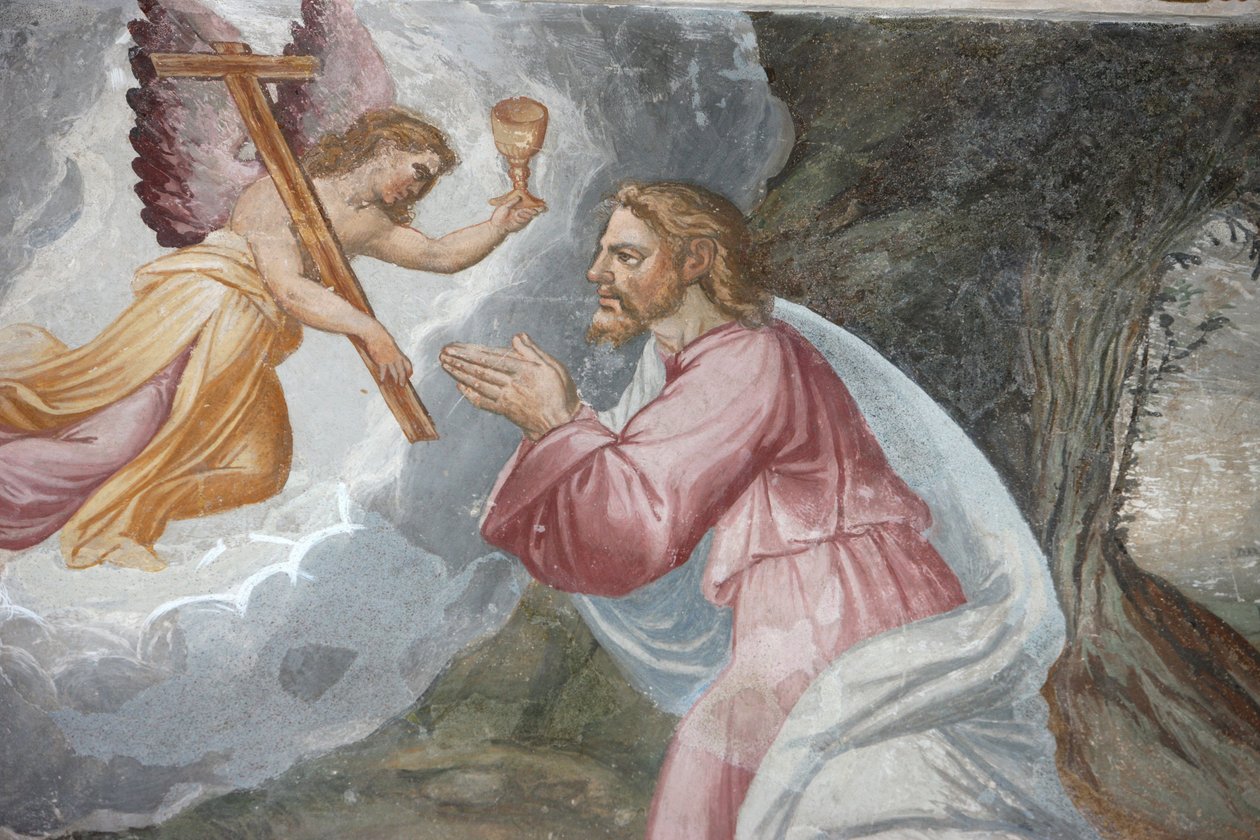 San Jeronimo temploma. Jézus imádkozik a Gecsemáné kertben az Olajfák hegyén Madrid Spanyolország alkotó: Unbekannt