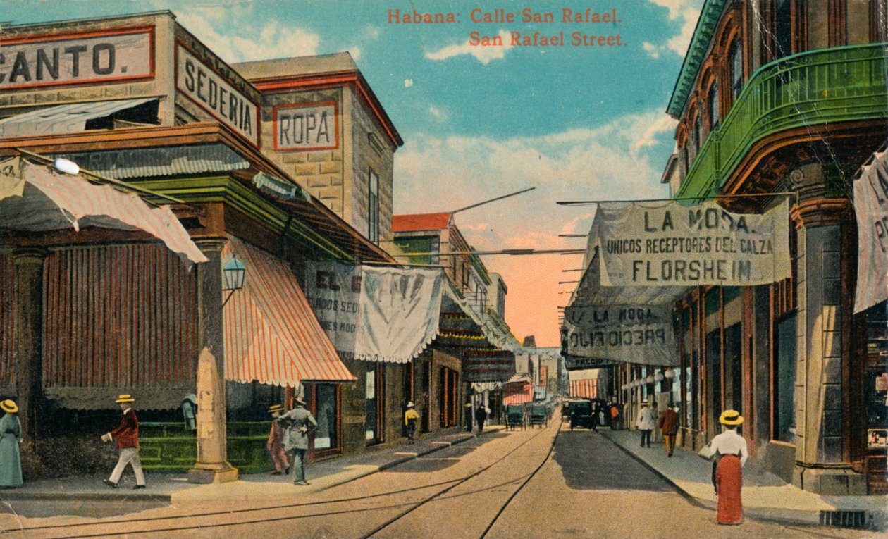 San Rafael Street, Havanna, Kuba, 1910 alkotó: Unbekannt